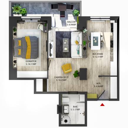 Apartament tip 2-B