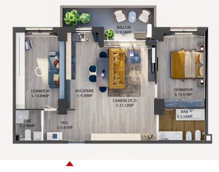 Apartament tip 3-B
