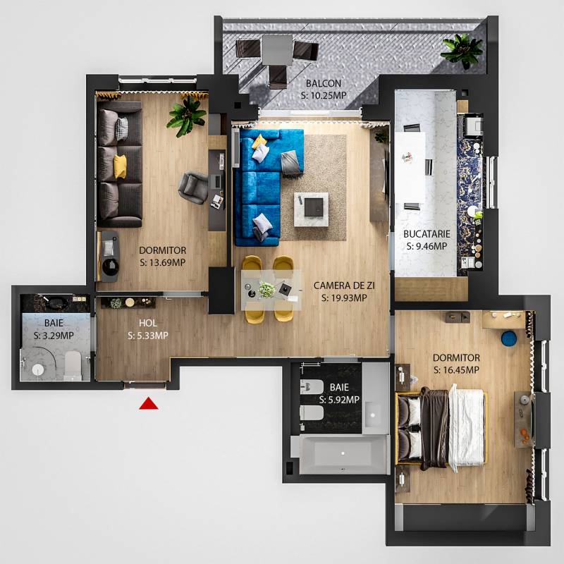 Apartament tip 3-A