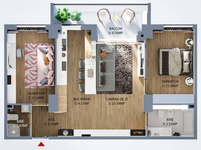 Apartament tip 3-B
