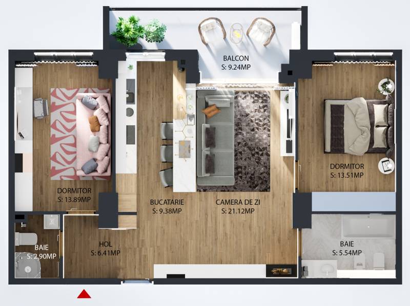 Apartament tip 3-B