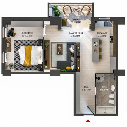 Apartament tip 2-D