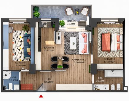 Apartament tip 3-B