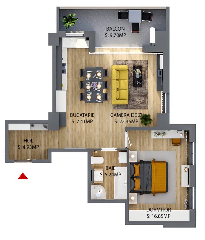 Apartament tip 2-G