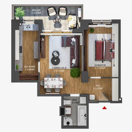 Apartament tip 2-B