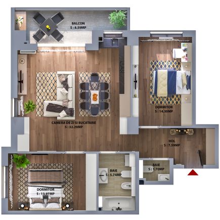 Apartament tip 3-B